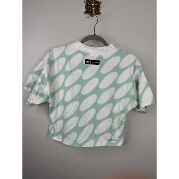 Adidas Marimekko Future Icon 3-Stripes T-Shirt Cropped Black Cloud Loose Size L - Picture 5 of 5